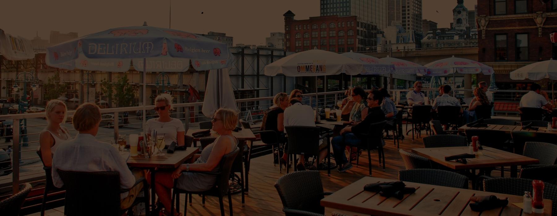 people sitting at tables